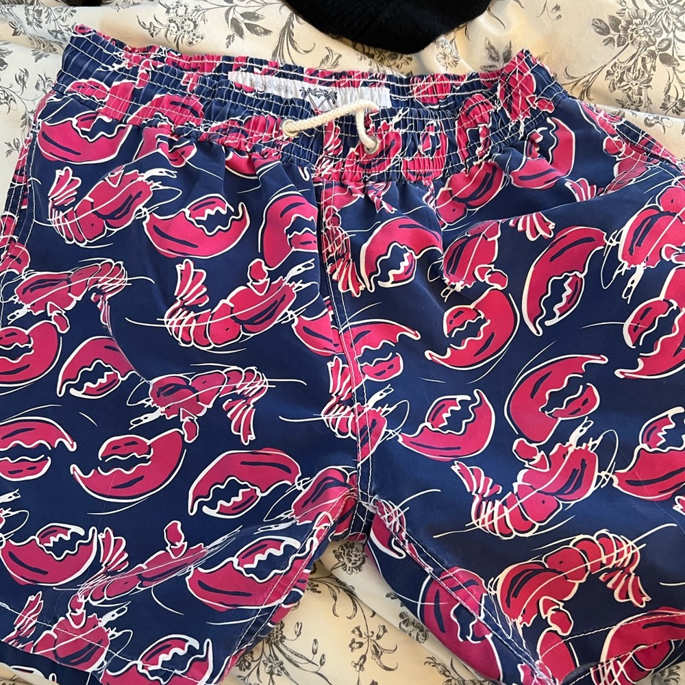 Pink House Mustique Lobster Swim Shorts - Blue and Pink
